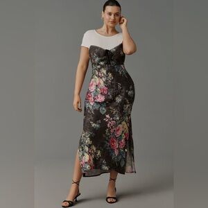 ✨ Anthropologie Twofer Midi Slip Dress Sz L